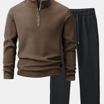 Quarter-Zip Fleece Sweatshirt & Polar Fleece Straight Leg Pants