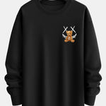 Graffiti Smiley Bear Print Relax Fit Sweatshirt