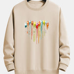 Dissolving Paw Heart Print Relax Fit Sweatshirt