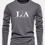 Long Sleeve Los Angeles Print Cotton T-Shirt