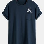 Regular Fit Pocket Bat Ghost Print Cotton T-Shirt
