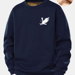Soaring Eagle Print Teddy Fleece Lined Sweatshirt