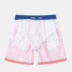 3 Pieces Vertical Striped Drawstring Swim Shorts