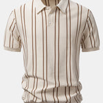 Striped Knitted Polo Shirt