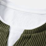 Relax Fit Waffle 2 In 1 Notched Collar T-Shirt & Drawstring Knitted Waffle Pants