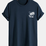 Regular Fit Palm Tree Print Cotton T-Shirt
