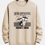Freshly Boo’d Coffee Halloween Print Relax Fit Sweatshirt