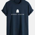 Regular Fit Spooky Season Ghost Print Cotton T-Shirt
