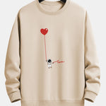 Heart Astronaut Print Relax Fit Sweatshirt