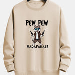 PEW PEW MADAFAKAS Wolf Print Relax Fit Sweatshirt