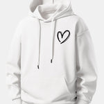 Heart Print Relax Fit Hoodie