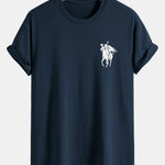Regular Fit Pumpkin Headless Horseman Print Cotton T-Shirt
