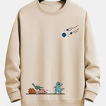 Dinosaurs Avoid Meteorites Print Relax Fit Sweatshirt