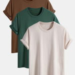 3 Pieces Basic Regular Fit Cotton T-Shirts