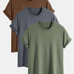 3 Pieces Basic Regular Fit Cotton T-Shirts