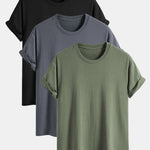3 Pieces Basic Regular Fit Cotton T-Shirts