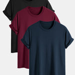 3 Pieces Basic Regular Fit Cotton T-Shirts