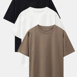 3 Pieces Basic Heavy Weight Drop Shoulder Oversize T-Shirts