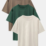 3 Pieces Basic Heavy Weight Drop Shoulder Oversize T-Shirts
