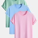 3 Pieces Basic Regular Fit Cotton T-Shirts