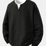 Relax Fit Long Sleeve 2 In 1 Waffle T-Shirt & Straight Leg Corduroy Pants