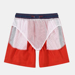 3 Pieces Contrast Waistband Swim Shorts