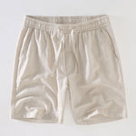 Waffle Button Up Shirt & Linen Cotton Blend Drawstring Shorts