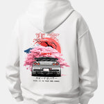 Tokyo Cherry Blossoms Car Print Relax Fit Hoodie