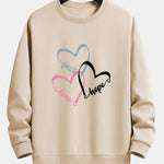 Heart Slogan Print Relax Fit Sweatshirt