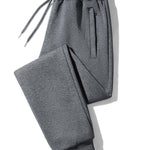 Solid Zipper Pocket Cotton Jogger Pants