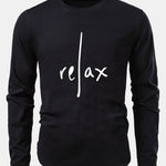 Relax Print Cotton Arc Hem T-Shirt