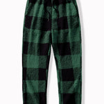 Plaid Pattern Teddy Hoodie & Straight Leg Plaid Pattern Teddy Pants