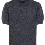 Margovil High Neck Puff Short Sleeves Sweater Top