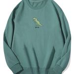 Cute Cartoon Dinosaur Print Cotton Sweatshirt