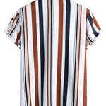 Colored Striped Print Shirt & Swim Shorts