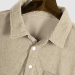Men's Corduroy Half Button Short Sleeve POLO