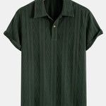 Knitted Geometric Rhombus Jacquard Polo