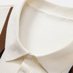 Stripe Geometric Jacquard Knitted Polo Shirt & Cotton Chino Shorts