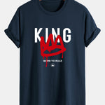 Regular Fit Crown King Print Cotton T-Shirt