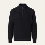 Lerano Cashmere Half-Zip Knit Black