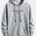 Paris Letter Print Cotton Hoodie