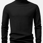 Checkerboard Textured Turtle Neck Sweater