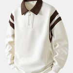 Color Block Zipper Polo Sweatshirt