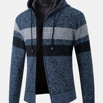Striped Zip Up Hooded Sweater