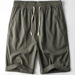 Linen And Cotton Blend 11" Shorts