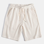 Short Sleeved Waffle V-neck Polo & Drawstring Knitted Waffle Shorts