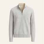 Marciello Reversible Cashmere Zip Knit Beige & Grey