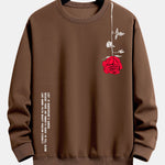 Slogan Rose Print Relax Fit Sweatshirt