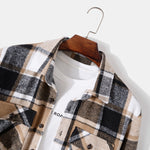 Long Sleeve Button Up Flannel Plaid Overshirt