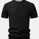 Contrast Trim Textured Knit T-Shirt